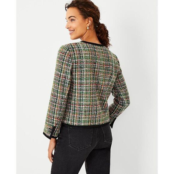 Ann Taylor Women’s Petite Tweed Cropped Jacket Exclusive Colorway - Picture 4 of 11